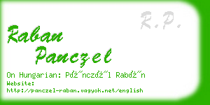 raban panczel business card